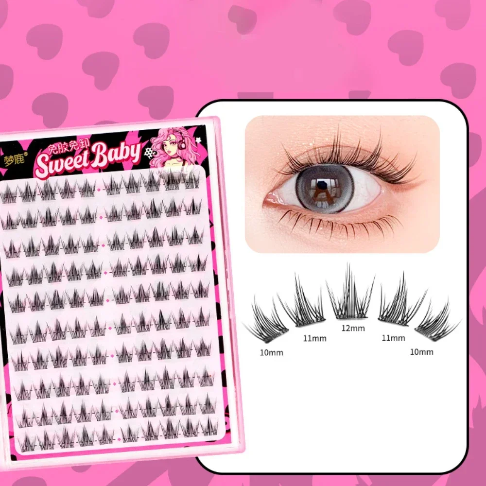 Cílios postiços sem cola de girassol, faça você mesmo, segmentados, reutilizáveis, extensão de cílios, ampliar os olhos, precisa de cola, cílios postiços autoadesivos