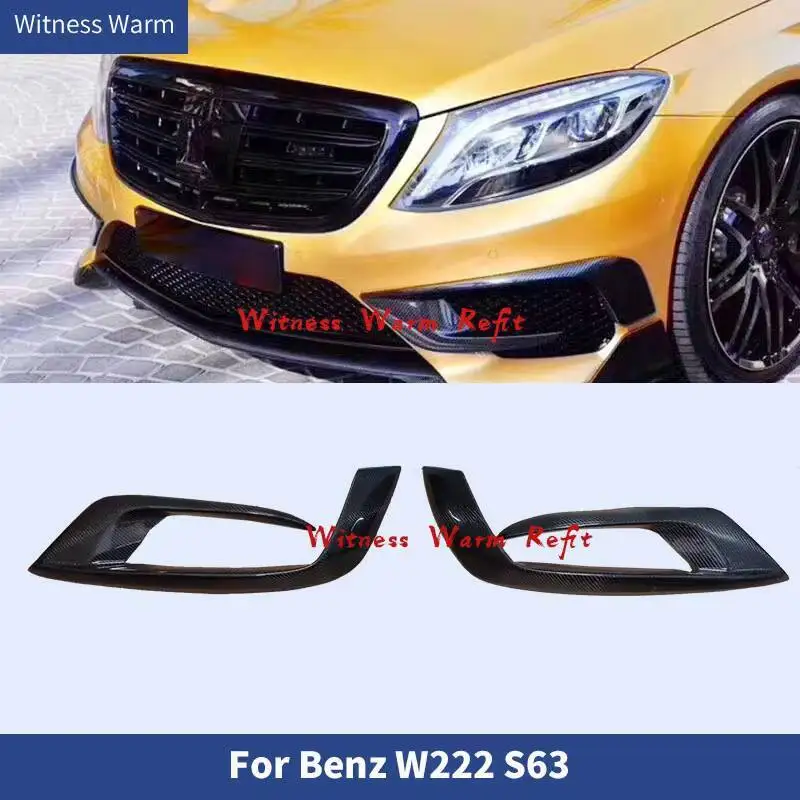 Pour mercedes-benz classe s W222 S400 S500 S600 S63 Amg 2014-2017 décoration séparateur de pare-chocs avant garniture évent en Fiber de carbone