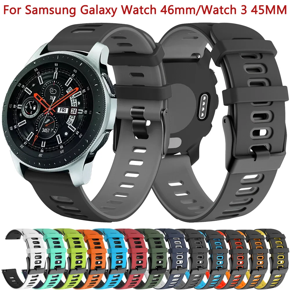 

22mm Silicone Band For Samsung Galaxy Watch 46mm Strap Bracelet for Galaxy Watch 3 45mm Gear S3 Frontier Classic Watchband Belt