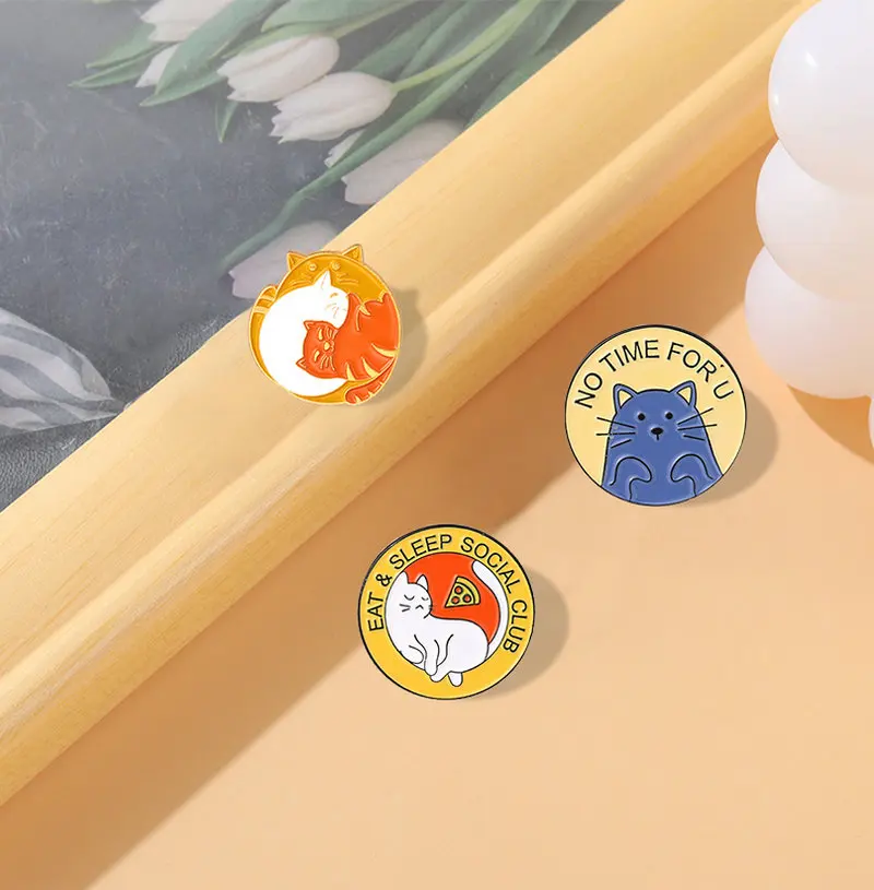 Enamel Pins Cute Animals Bag Brooch Lapel Badge Cartoon Jewelry Gift for Kids Friends Cat Pets Club