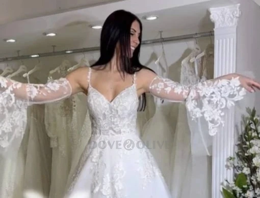 Lace Appliques Tulle Wedding Sleeves Trumpet Bride Gloves Bridal Accessory Women Formal Party Gloves image 2