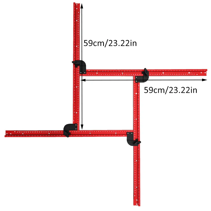 Woodworking Router Jigs Router Guides Adjustable Square Router Template Trimming Machine Milling Groove Engraving Guide Rail ﻿