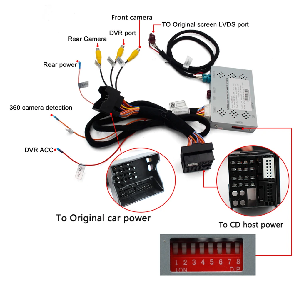 ZJCGO Adapter interfejsu cyfrowego dekodera tylnej kamery do Mini Hatch Countryman Clubman One Cooper F54 F55 F56 F57 F60