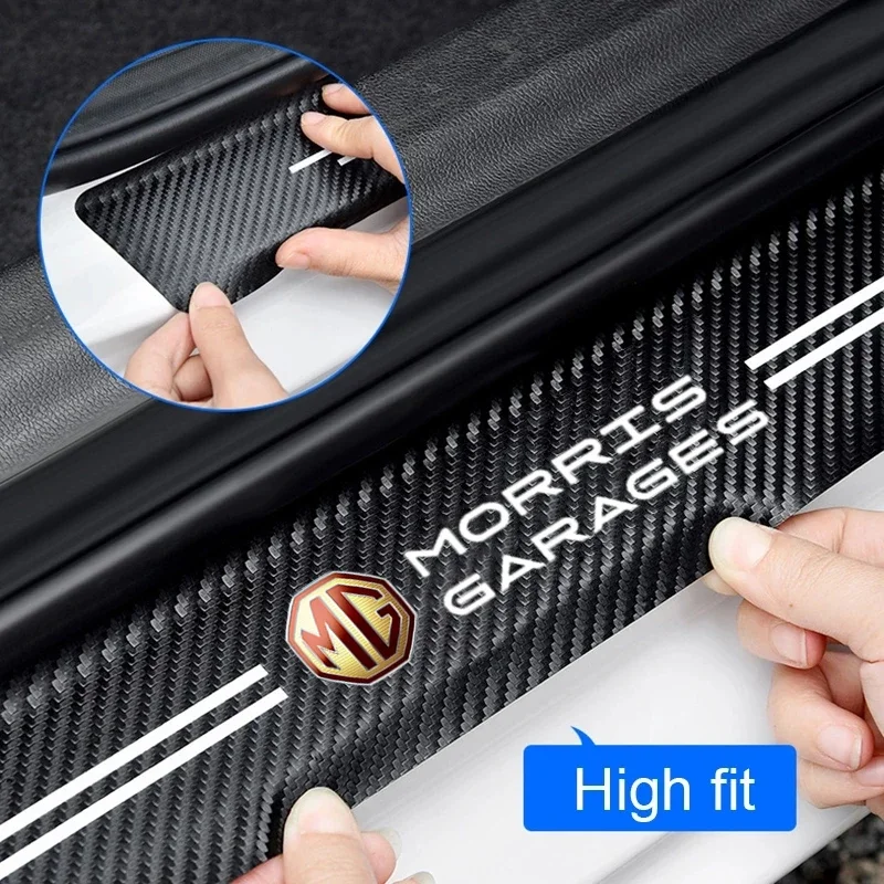 For MG ZS ZST HS MG3 MG4 EV MG5 MG6 MG7 GT GS Carbon Fiber Car Door Sill Protector Rear Trunk Bumper Guard Decals