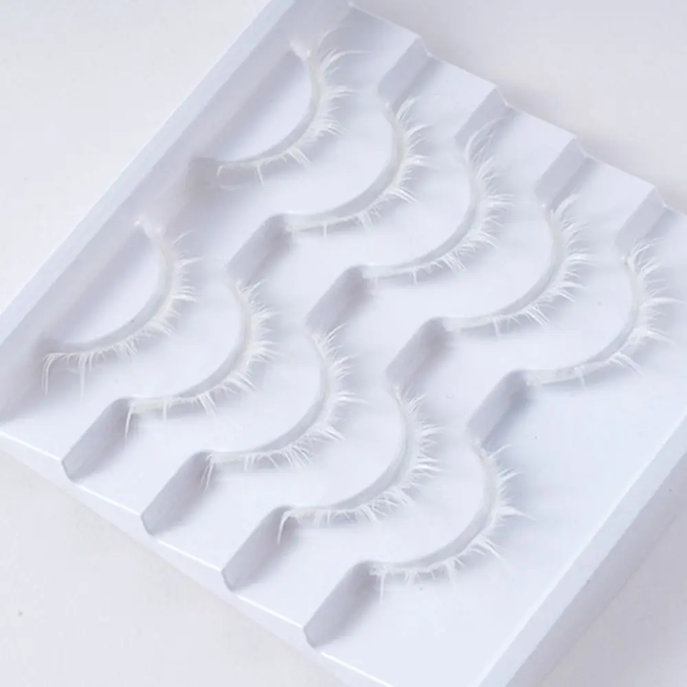 White White Anime Eyelashes Spiky 3D Manga Lashes Japanese Style Manga Cosplay Eyelashes for Halloween Party Stage Masquerade