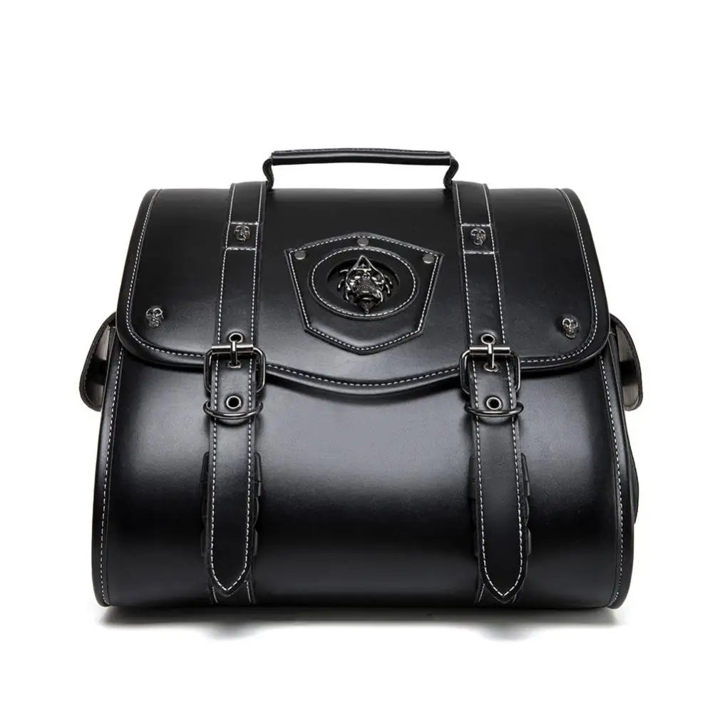 Steampunk Accessories Medieval Locomotive Bag Retro Motorcycle Side Bag Black Skull Monster Pattern Knight Side Box Punk Style