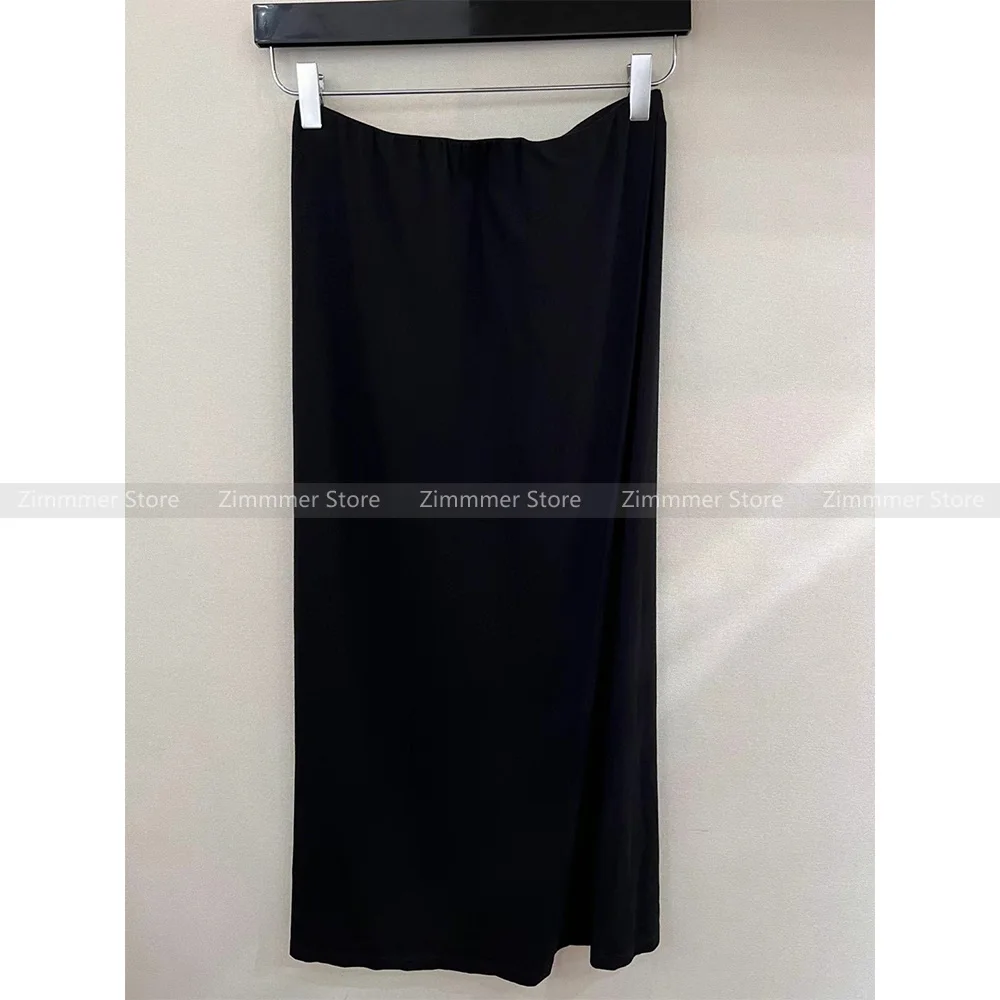 Black Back Slit Halter Skirt Waist Pleated Slim Slim 24 Summer Hundred High Waist Skirt