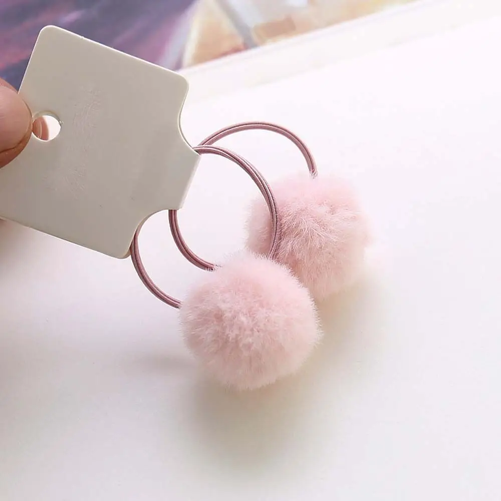 Elastic Sweet Fur Ball Children Pompom Kids Rubber Band Girl Hair Ring Hair Rope Hair Accessories