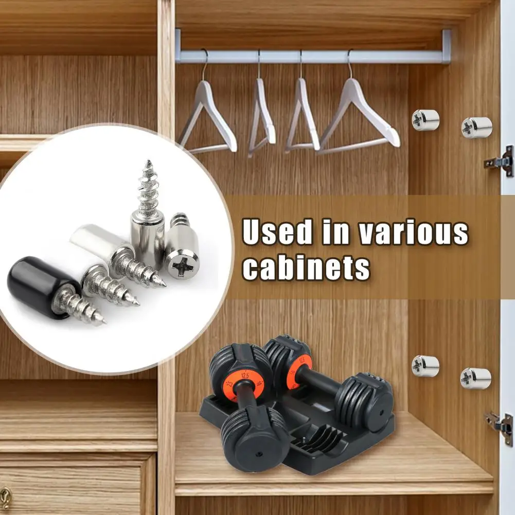 Rubber Protected Shelf Pins 20pcs Self-tapping Screws Strong Load-bearing Shelf Brackets Durable Bookcase Cupboard Fastening
