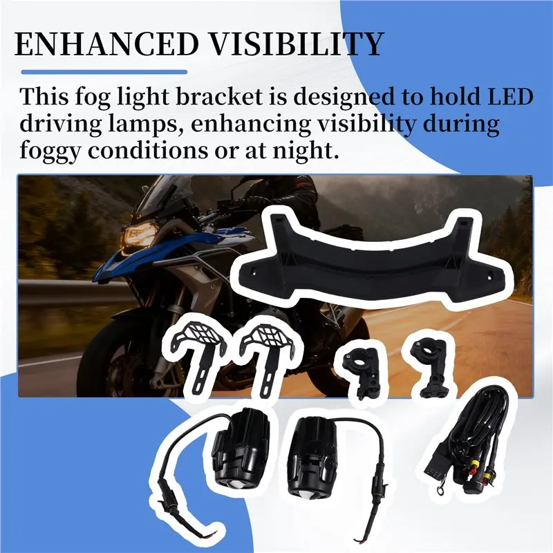 AB96-For BMW R1200GS R1200 LC ADV Adventure 2013-2018 Compatible Fog Light Bracket Motorcycle Front Led Driving Lamp Spotlight H