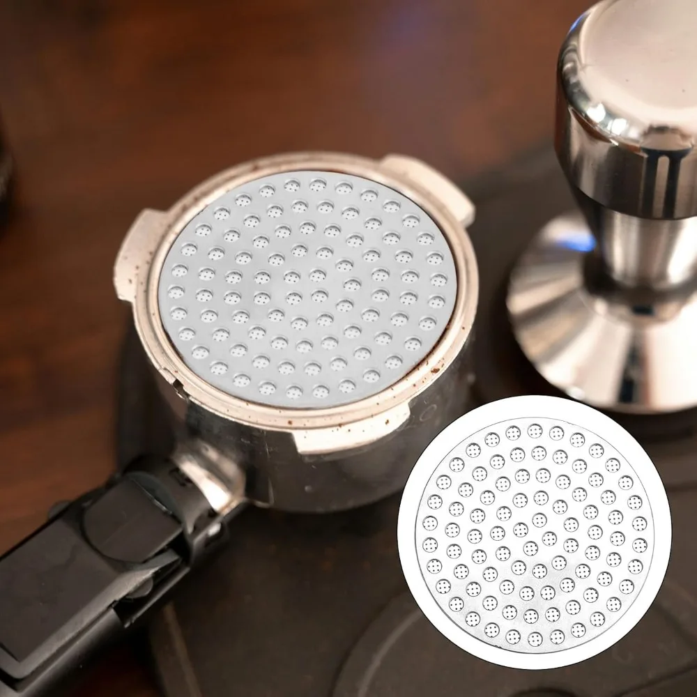 Espresso Puck Screen,Dual-Layer Lower Shower Screen,Stainless Steel Metal Filter Coffee Filter for Portafilter Basket,1/2/3 pcs
