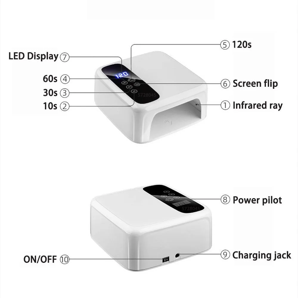 Bezprzewodowa lampa UV do paznokci Led 72W Akumulator 15600mAH Profesjonalna suszarka do paznokci żelowych Lampa do podkręcania paznokci do wszystkich żelowych lakierów do paznokci