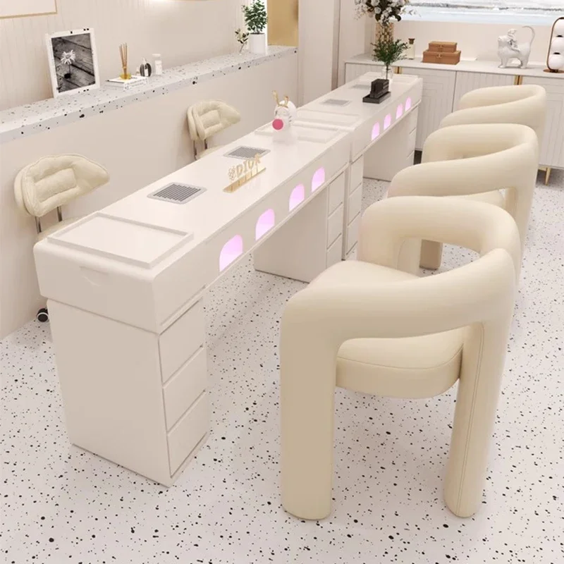 

Nordic Manicure Salon Nail Tables Station Chair Equipment Furniture Nails Table Desk Gel Rest Nageltisch Professional Aesthetic