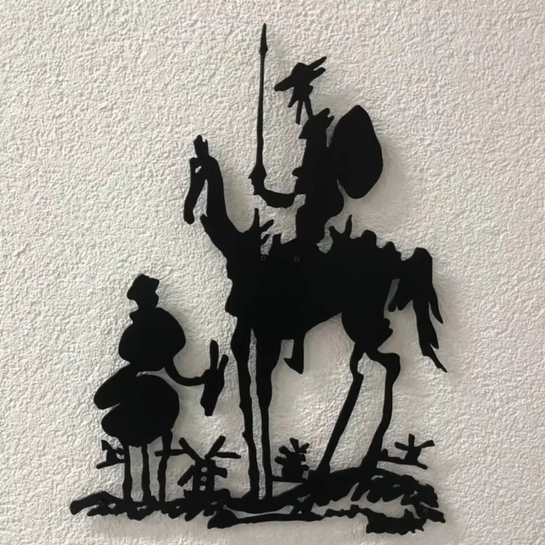 1pc CIFBUY Picasso Style Don Quixote Metal Wall Art Sculpture, Bookish Themed Wall Hanging Decor Plaque for Living Room