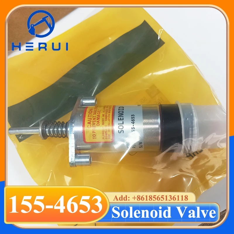 Fuel Shut off Solenoid Valve 24V Stop Solenoid 155- 4653 1554653 for 3304 3306 3406 3406B 3406C 330 Engine