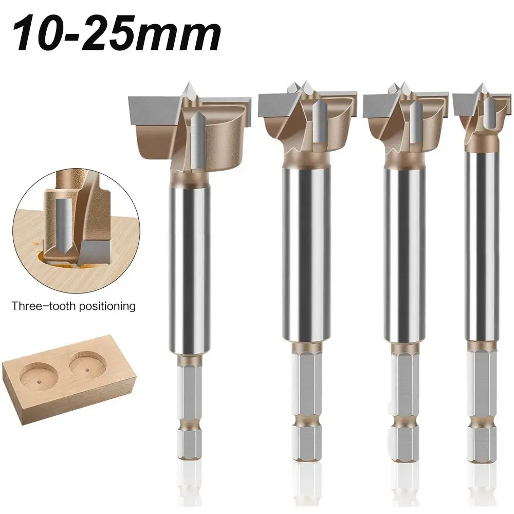 

New 10-25mm Drill Bit Three-Tooth Double Blade Hole Saw Cutter Carbide Hexagonal Shank Bit