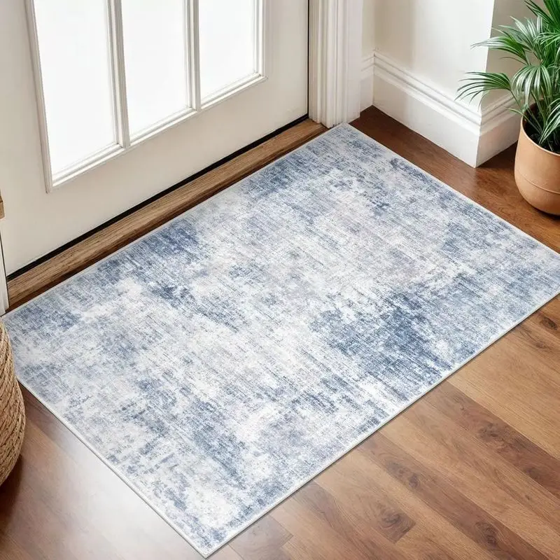 VIKAMA Sage Green Abstract Distressed Vintage Accent Rug Contemporary Soft Floor Mat Indoor Entryway Room Decor Living Durable