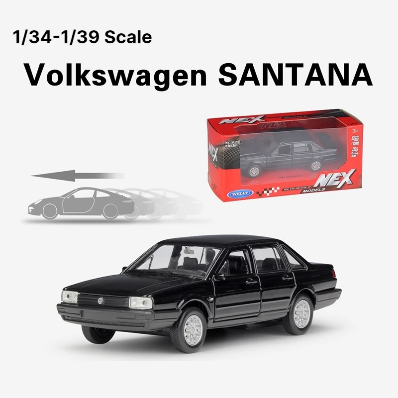 1/36 Volkswagen Santana Spielzeug auto Modell Welly Diecast Fahrzeug Miniatur zurückziehen klassische Limousine Sammlung Geschenk für Kinder Junge