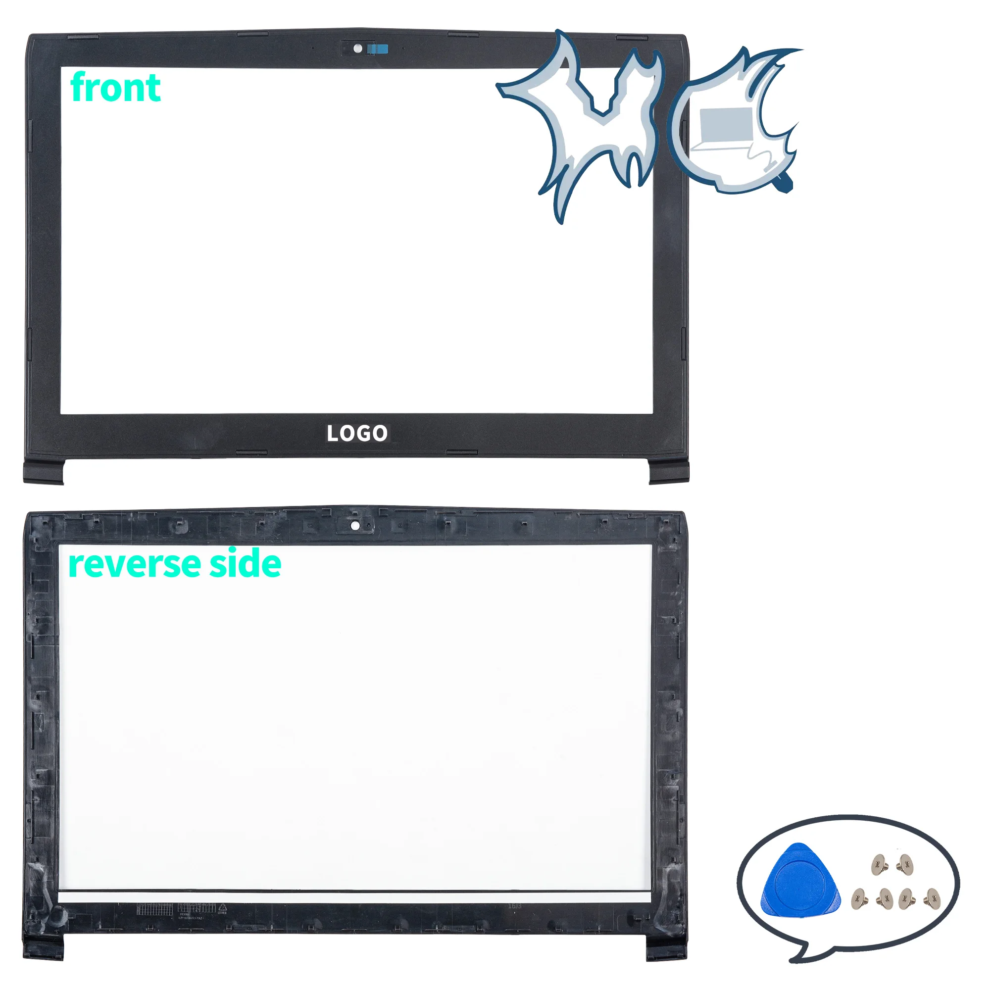 Imagem -03 - Tampa Traseira do Lcd para o Portátil Dobradiças da Moldura Peças do Portátil Substitua Caixas Plásticas Gp62 6qg Gv62 Gl62 6qf Gp62mvr Ms16j9 Gp62mvr Gl62m Novo