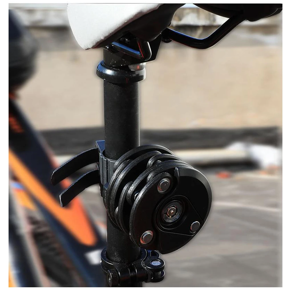 

Bicycle Hamburg Lock Foldable Anti Theft Portable Cycling Riding Security Chain Locks Mount Bracket with 3 Keys Kit