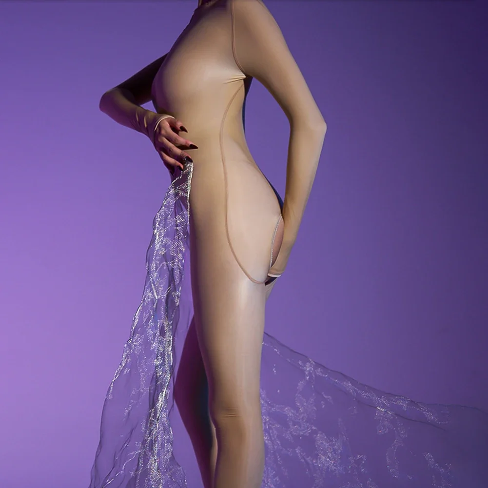 Home Hotel Sleep Black Jumpsuit Autumn Winter Sexy Outfit Jumpsuit New Nylon Plush See-through Sexy Silky Skin