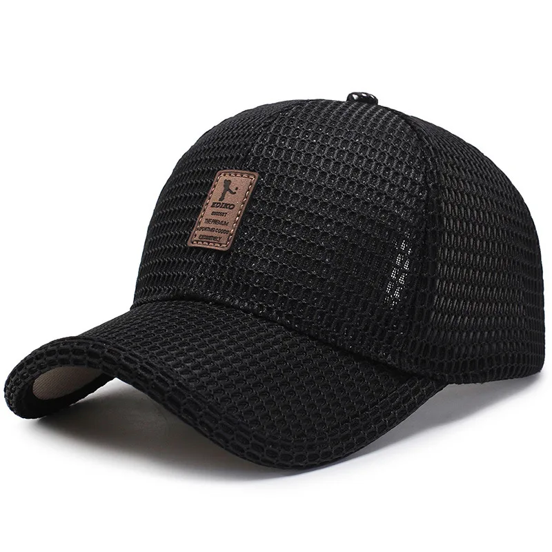Men's Summer Baseball Cap Women Solid Snapback Label Stick Sunhat Outdoor Breathable Hip Hop Baseball Hats Casquette Hiking Hat