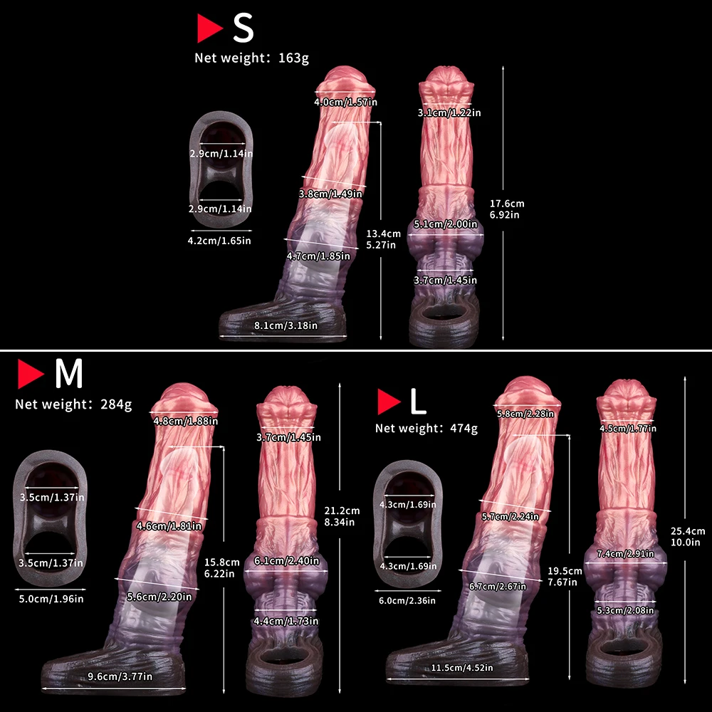 YOCY Long 25cm Horse Penis Sleeve Male Dick Extension Cock Enlarger Cover Reusable Condom Silicone Sex Toys For Adult Couple