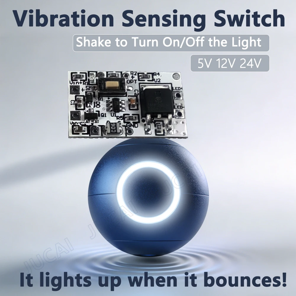 DC12V 24V Vibration Sensor with Sensitive Spring Switch, Suitable for Refrigerator Sticker, Toy DIY, Delayed Closing