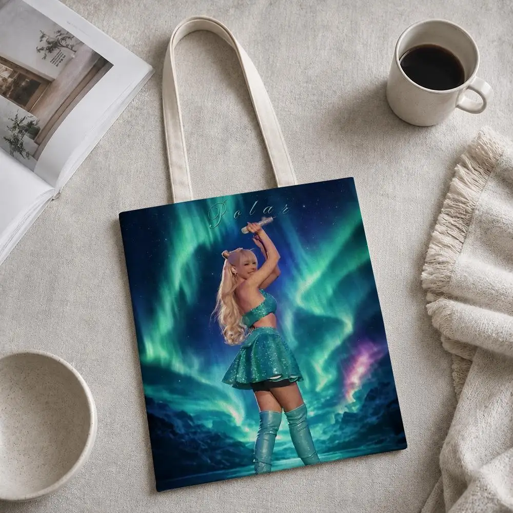 Pop Singer A-AylivaS Storage Bags Eco Cotton Canvas Tote Lightweight Foldable for Travel Work Shopping Beach Gym