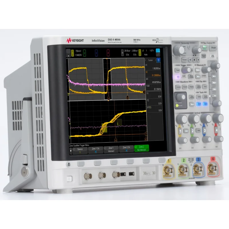 Keysight DSOX4054A Oscilloscope: 500 MHz, 4 Analog Channels,1-million-waveforms/sec update rate,12.1-inch display