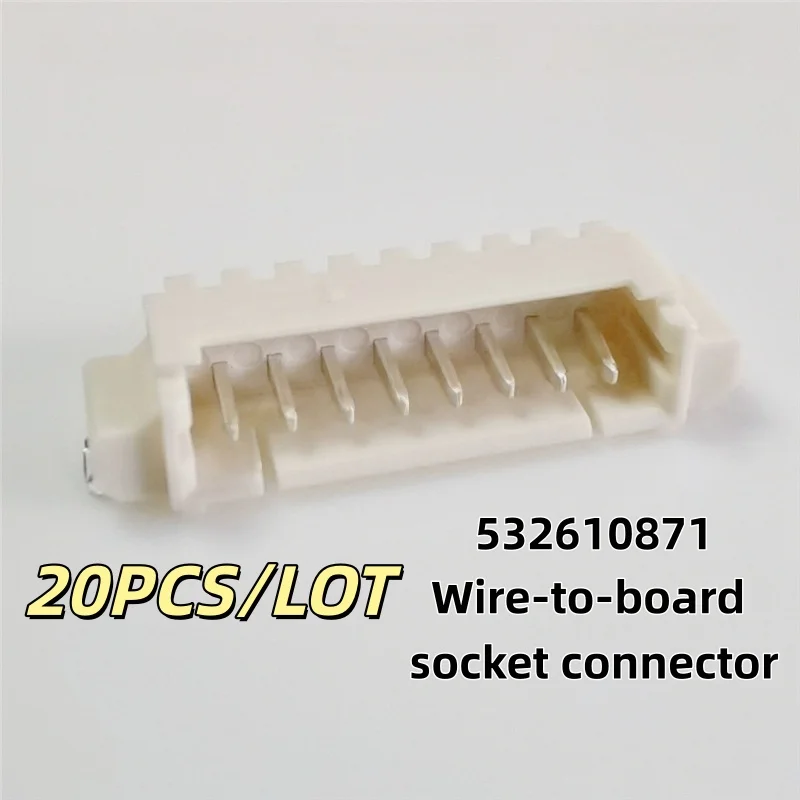 20PCS/LOT 532610871 53261-0871 0532610871 SMD-8PIN P=1.25mm Wire-to-board socket connector New and Original