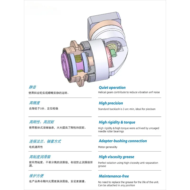 Stepper motor high precision right angle 90 degree planetary reducer gearbox drive NTR