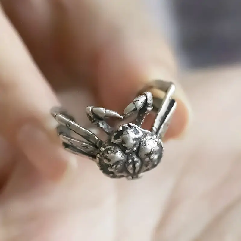 Unique Design Crab Roe Rings for Men Women Opening Adjustable WHIMSY Funny Rings Party Jewelry Birthday Gifts