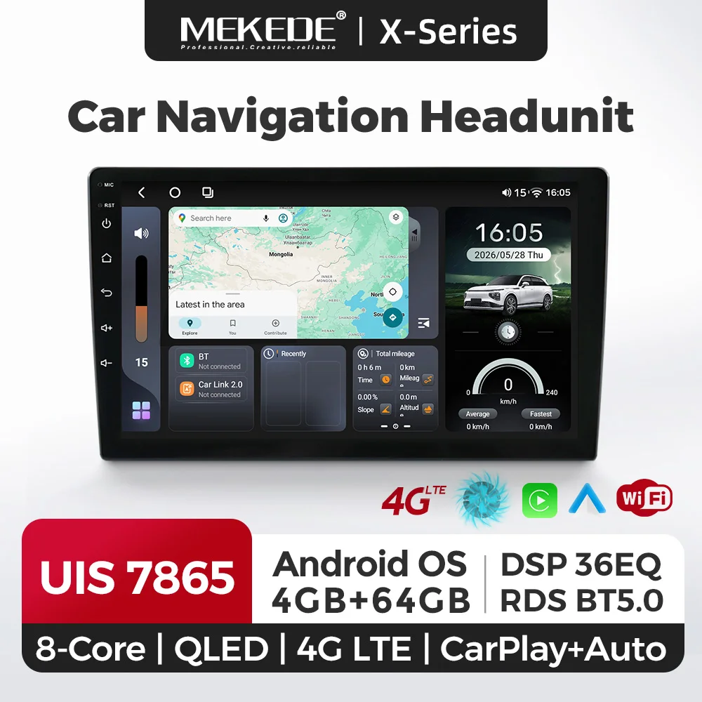 MEKEDE 9 10 Inch Car Multimedia Player Wireless CarPlay Android Auto 4G LTE Car Radio Dashcam DVR Built-in RDS FM Radio EU Band