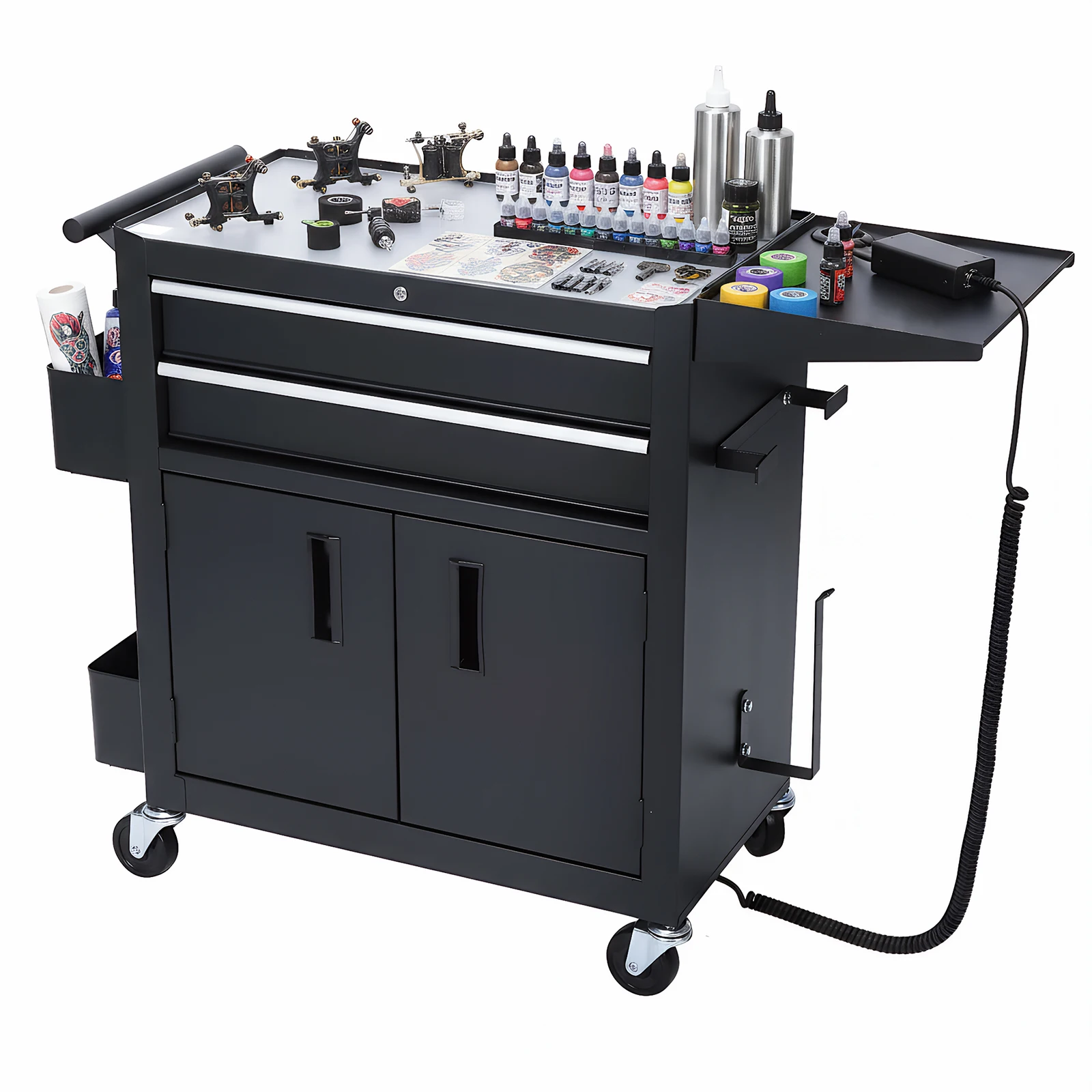 

Mobile Hair Stylist Station with Drawers Professional Rolling Tattoo Cart Anti-Scratch Hairdressing Beauty Versatile Equipment