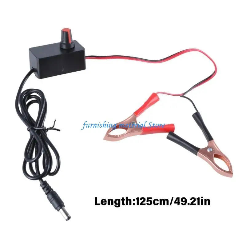 Y5GD Easy Installation 12V Inlines Lüftergeschwindigkeitscontroller mit PWM -Einstellschalter, geeignet für 5,5x2,1 mm