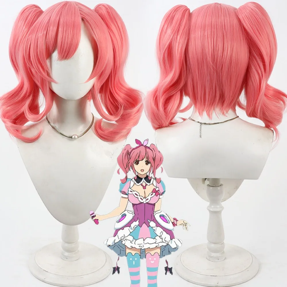 

Парик для косплея Макина Накаджима, розовые волосы с хвостиками