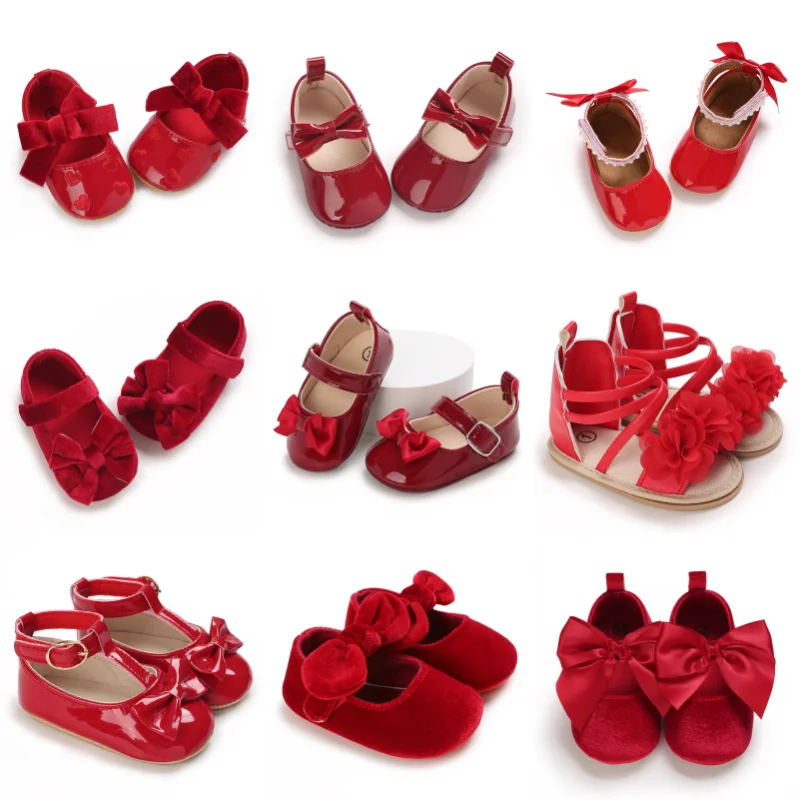 Spring and Autumn Baby Girl Mary Jane Princess Shoes 0-12 Months Baby Girl Anti slip Walking Shoes