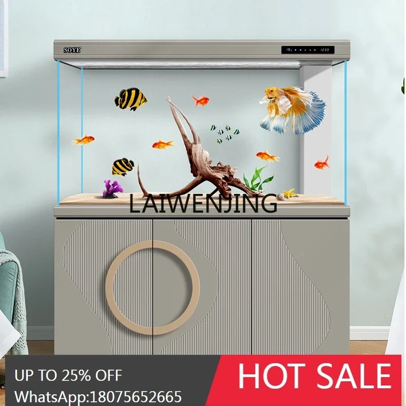 

HLZ living room new floor partition bottom filter ecological ultra-white aquarium fish tank