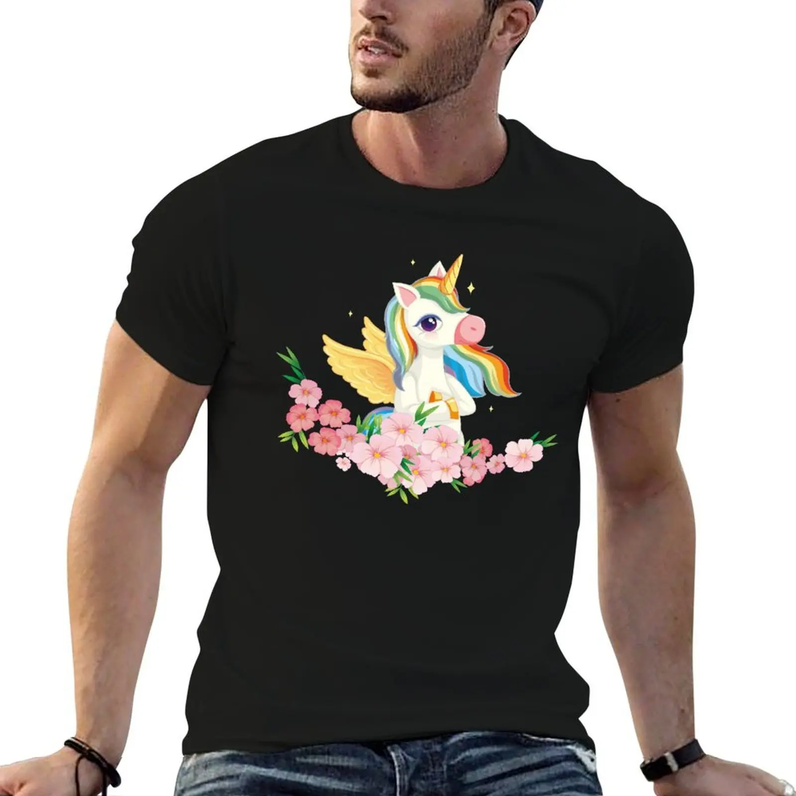 

Baby Unicorn Facemask T-Shirt man t shirt cotton high quality man t shirt summer T-Shirt