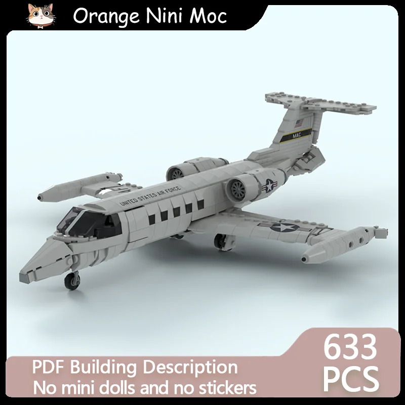 Military Aircraft Model DIY MOC Building Bricks Twin Engine Military Jet C21A Modular Technology Holiday Assemble Toys Suit