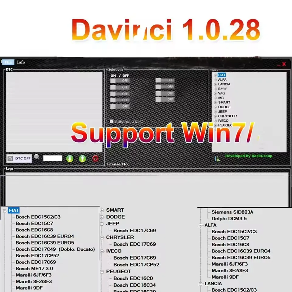 أفضل بيع Davinci + نظام متوافق وقوي + إصدار برنامج إصلاح السيارات 1.0.28 PRO مع دعم لـ KESS/KTAG