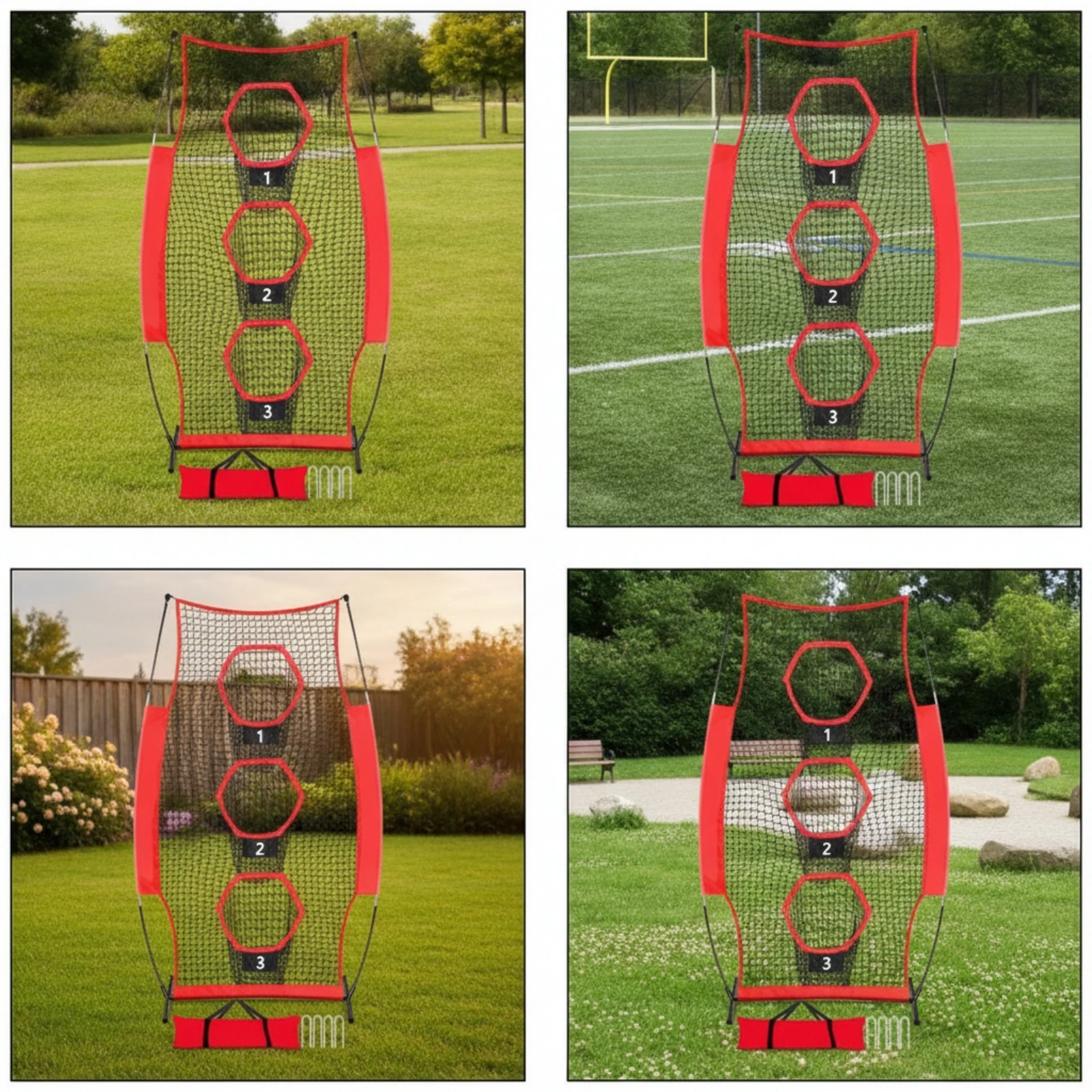 Football Throwing Net with Target Pockets Knotcomplimentary Football Throwing Net with Carry Bag QB Coach Heavy-Duty