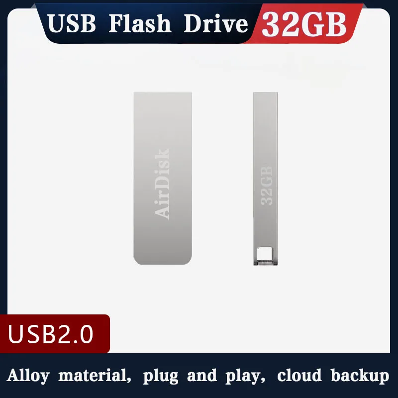 Unidad Flash USB 2,0 de alta velocidad, Pendrive de Metal para PC de mesa, 32GB, 2,0