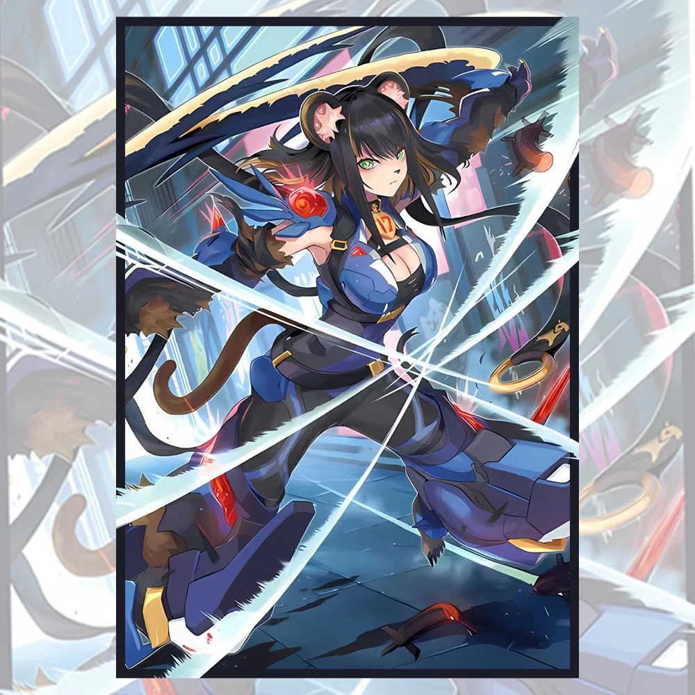 Blinkende Cartoon-Anime-Kartenhüllen in japanischer Größe für YGO Top Loading Brettspielkartenschutz 63 x 90 mm