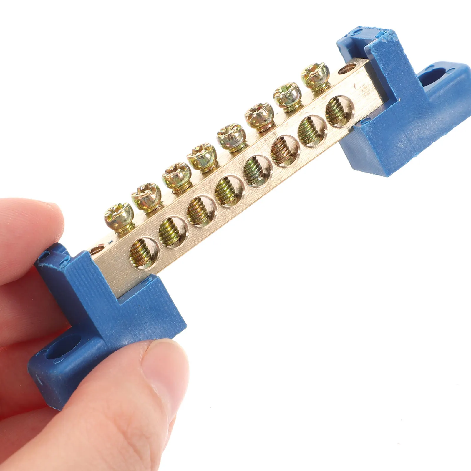 

4PCS Copper Terminal Hole Blue Base Strip Busbar for Distribution Marine Electrical Equipment Low Voltage