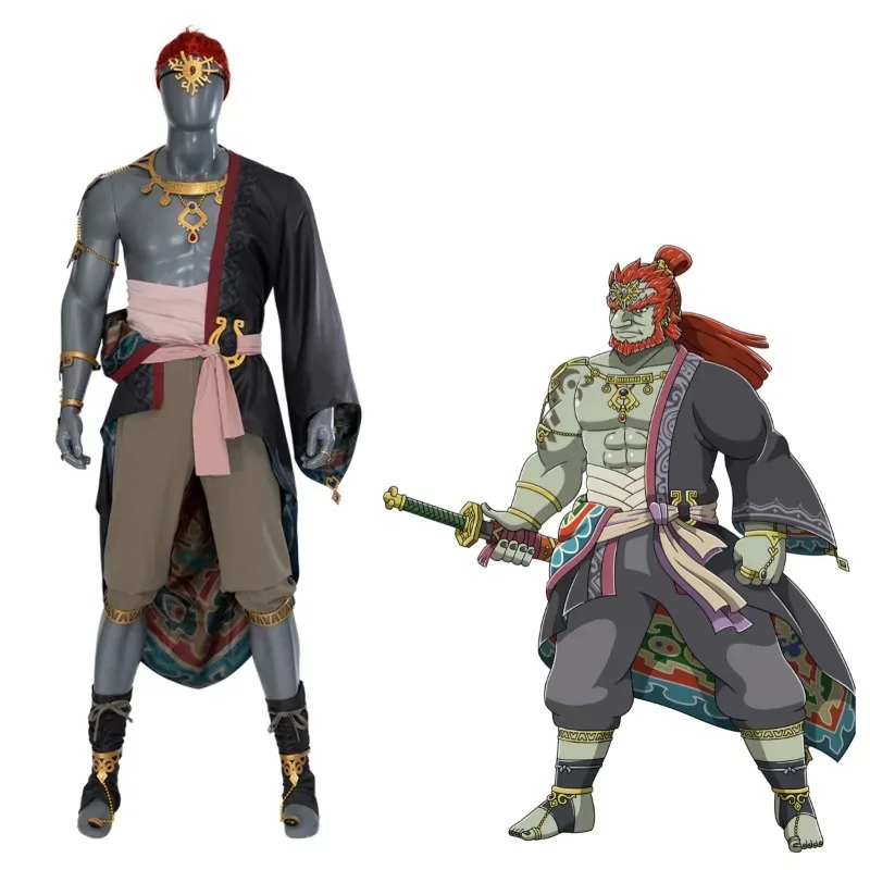 Conjunto de jogo ganondorf cosplay traje casaco calças acessórios conjunto masculino festa de halloween anime exposição traje