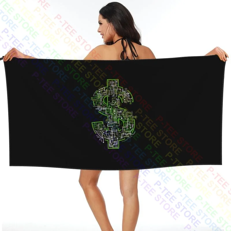 Electric Dollar Sign Quick dry Towel For Gym Portable Beach Blanket