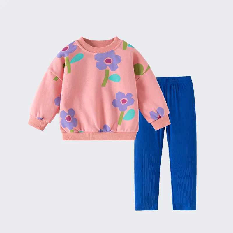 

Girls' Outfit Autumn Winter New Fashionable Style for Young Girls Round Neck Long Sleeve Cute Two-Piece Set