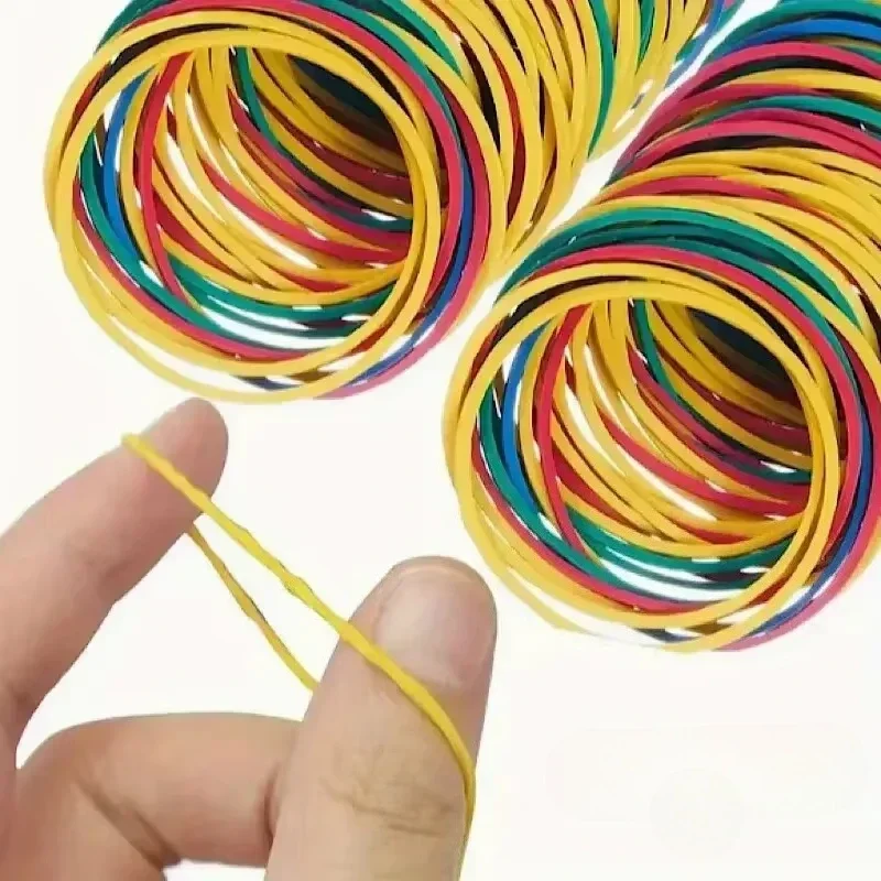 High Stretch Latex Rubber Bands Multi Color Elastic Rubber Rings for Office Document Cash Binding Home Packaging